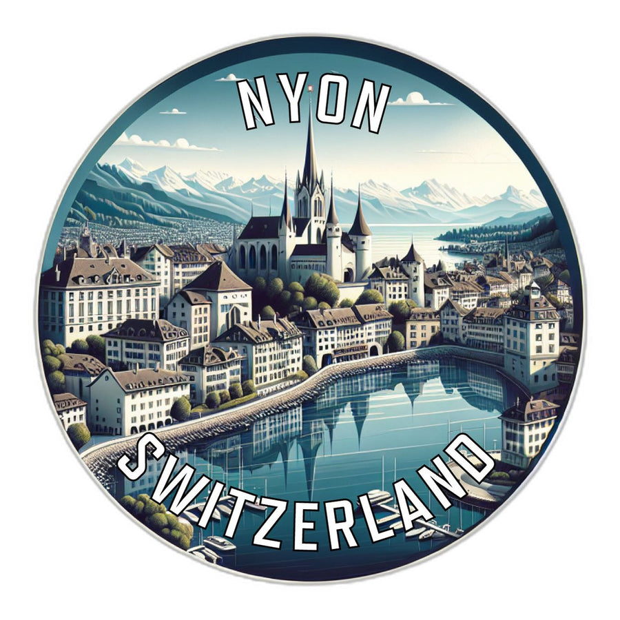 Nyon Switzerland Souvenir Die Cut Flat Magnet Image 1