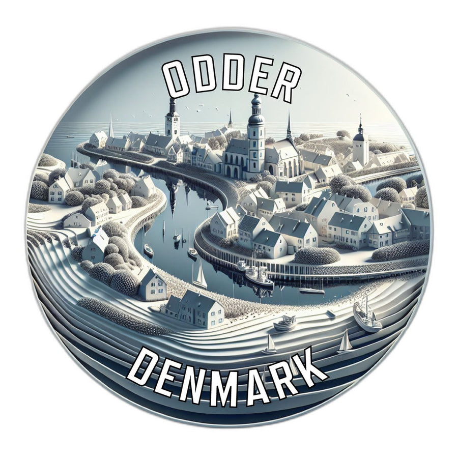 Odder Denmark Souvenir Die Cut Flat Magnet Image 1