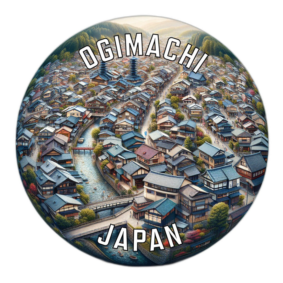 Ogimachi Japan Souvenir Die Cut Flat Magnet Image 1