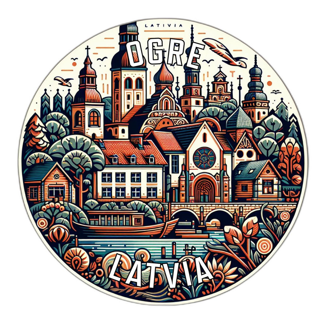 Ogre Latvia Souvenir Die Cut Flat Magnet Image 1