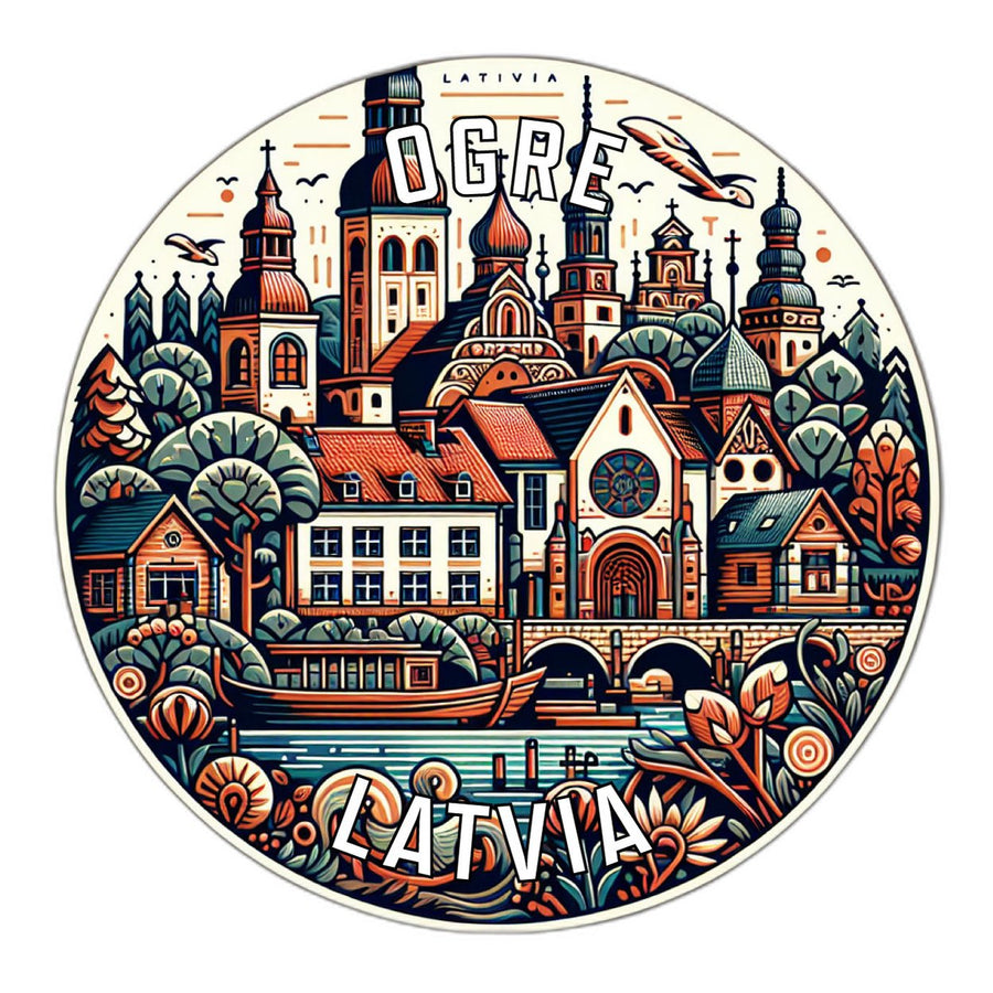 Ogre Latvia Souvenir Die Cut Flat Magnet Image 1