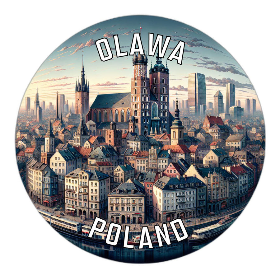 Olawa Poland Souvenir Die Cut Flat Magnet Image 1