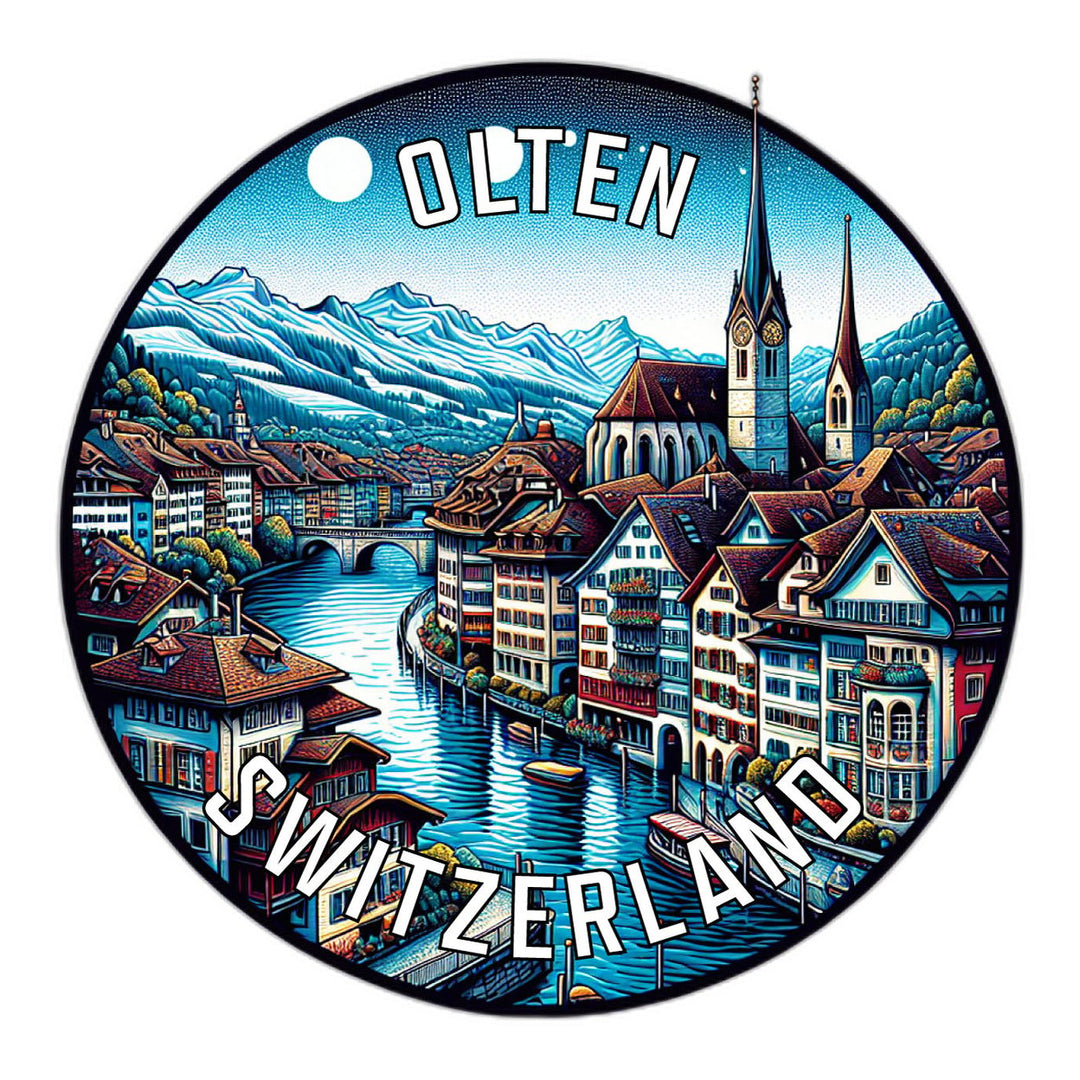 Olten Switzerland Souvenir Die Cut Flat Magnet Image 1