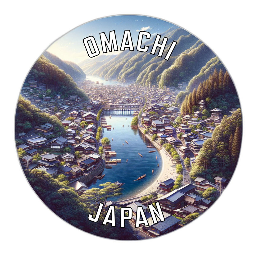 Omachi Japan Souvenir Die Cut Flat Magnet Image 1