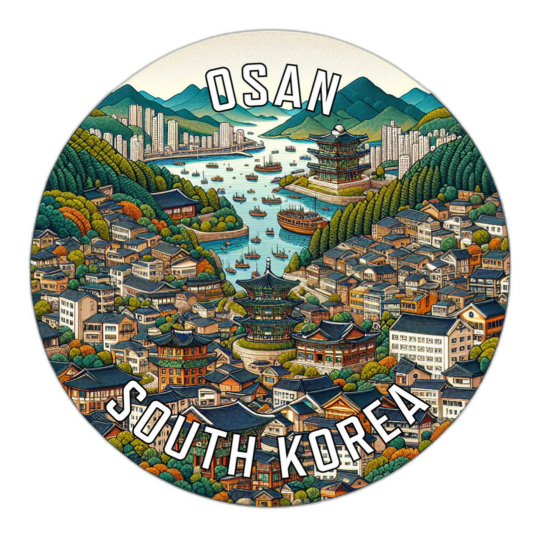 Osan Korea South Souvenir Die Cut Flat Magnet Image 1