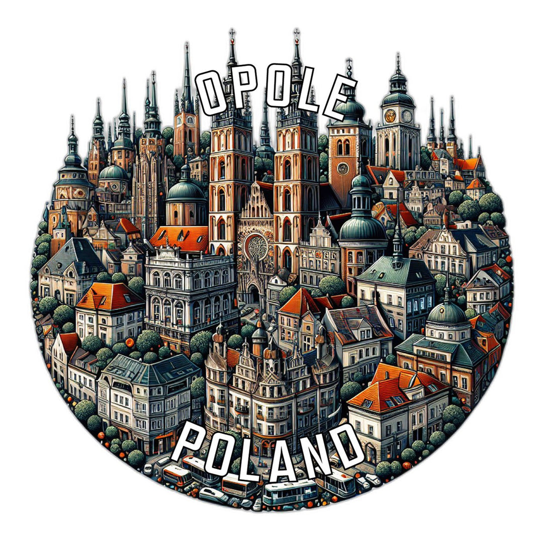 Opole Poland Souvenir Die Cut Flat Magnet Image 1