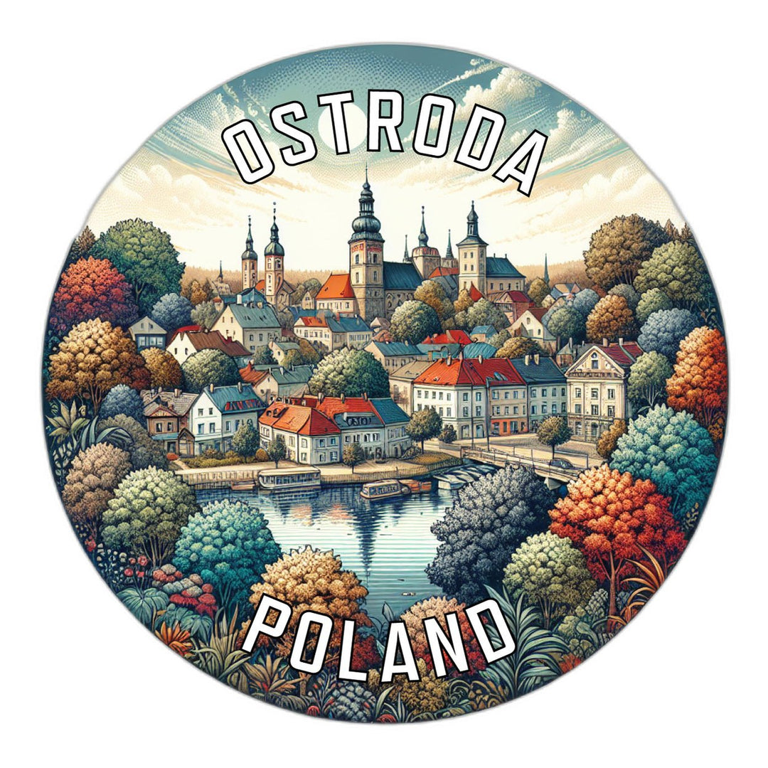 Ostroda Poland Souvenir Die Cut Flat Magnet Image 1