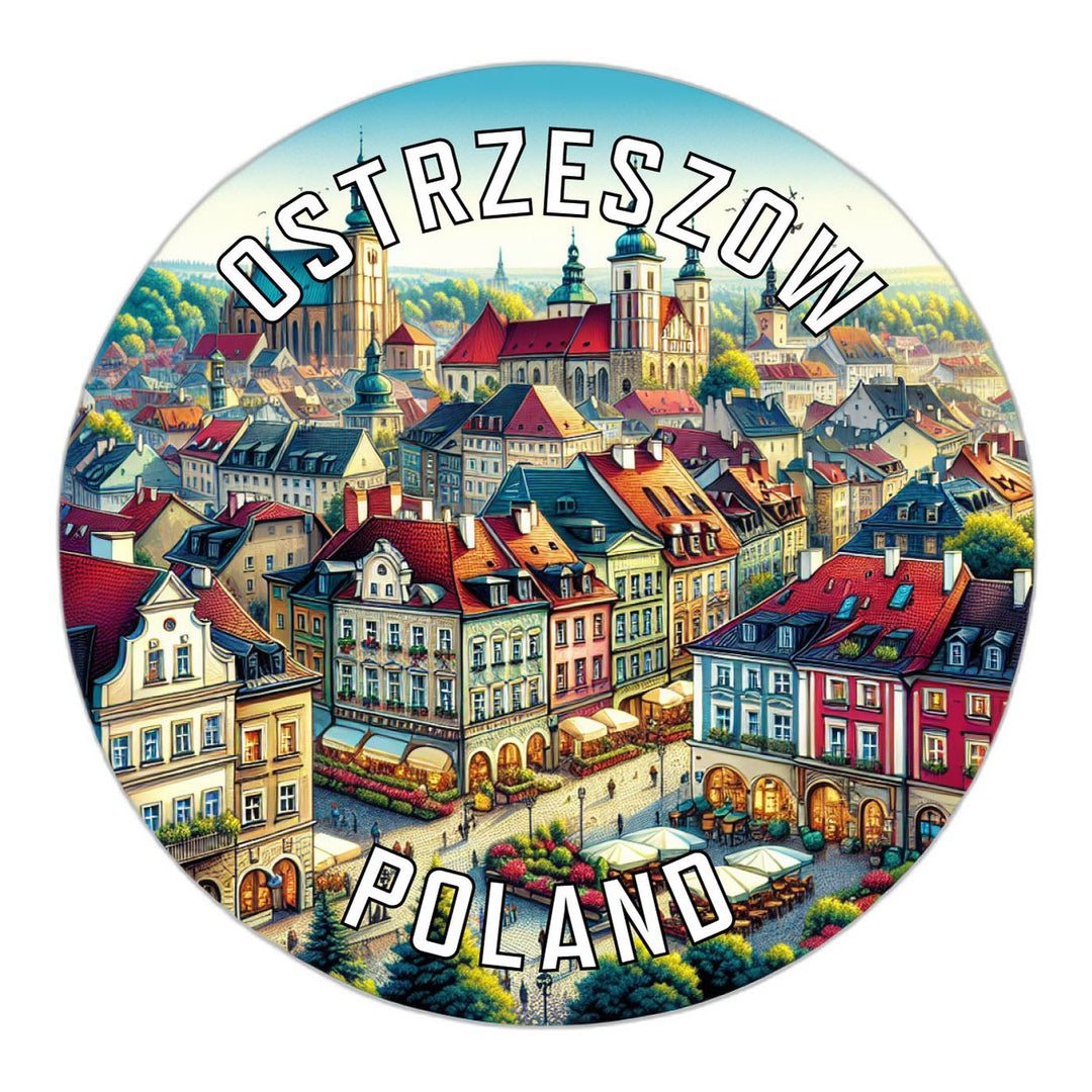 Ostrzeszow Poland Souvenir Die Cut Flat Magnet Image 1