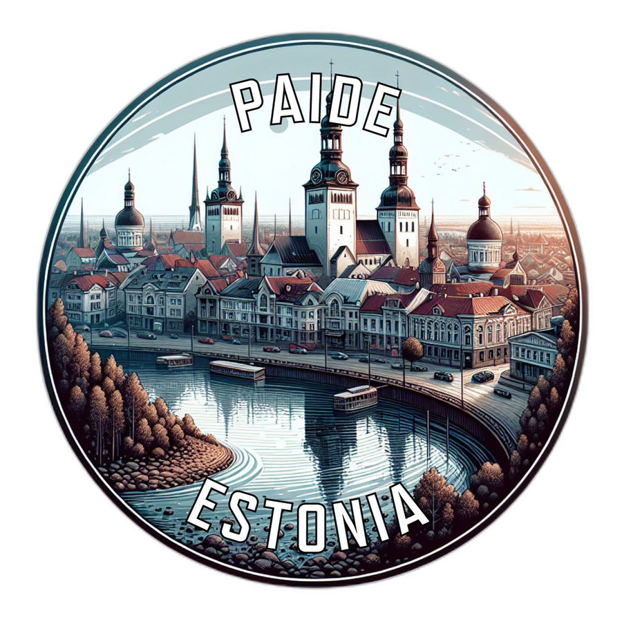 Paide Estonia Souvenir Die Cut Flat Magnet Image 1