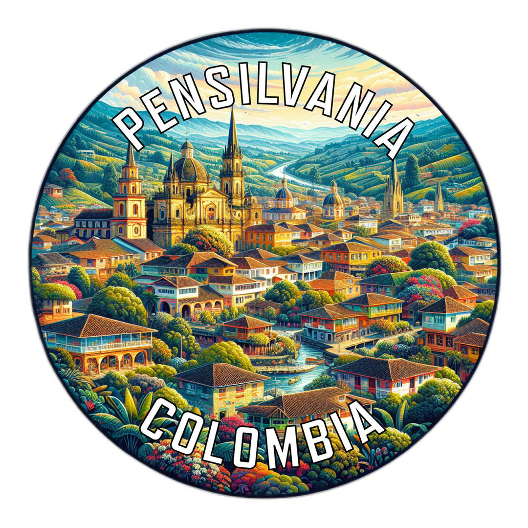 Pensilvania Colombia Souvenir Die Cut Flat Magnet Image 1