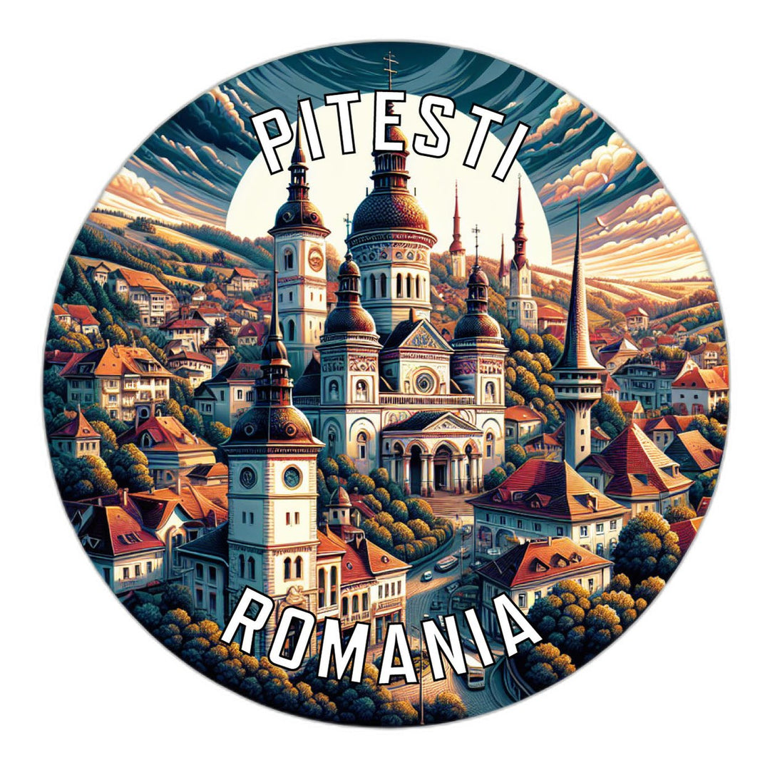 Pitesti Romania Souvenir Die Cut Flat Magnet Image 1