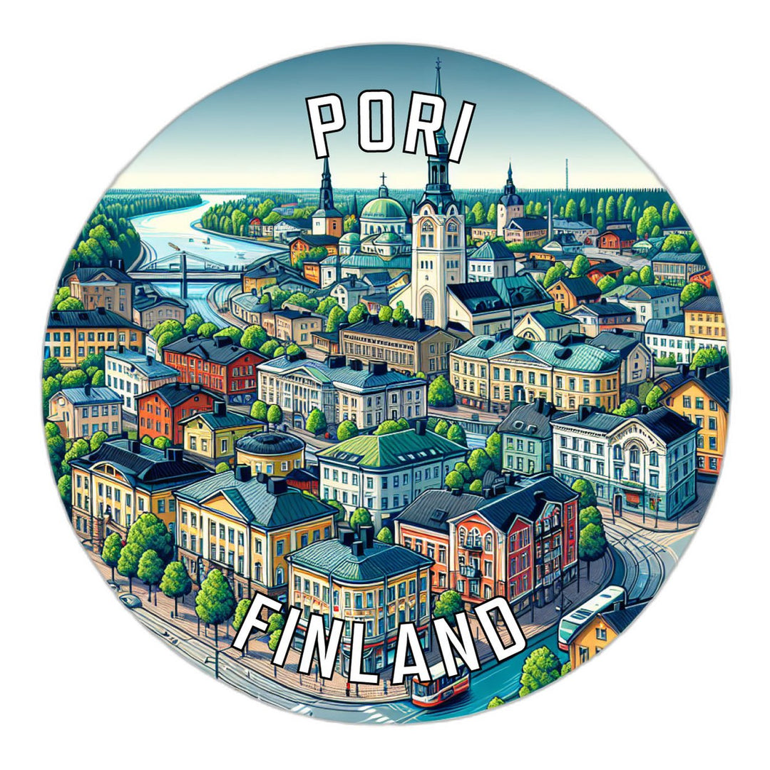 Pori Finland Souvenir Die Cut Flat Magnet Image 1