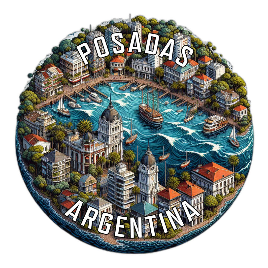 Posadas Argentina Souvenir Die Cut Flat Magnet Image 1