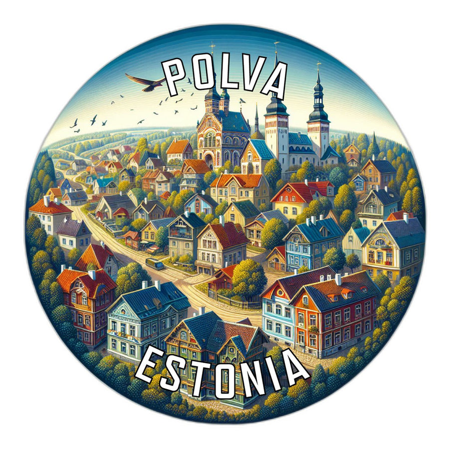 Polva Estonia Souvenir Die Cut Flat Magnet Image 1