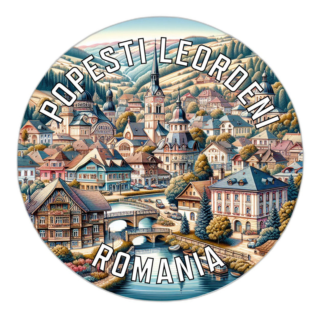 Popesti Leordeni Romania Souvenir Die Cut Flat Magnet Image 1