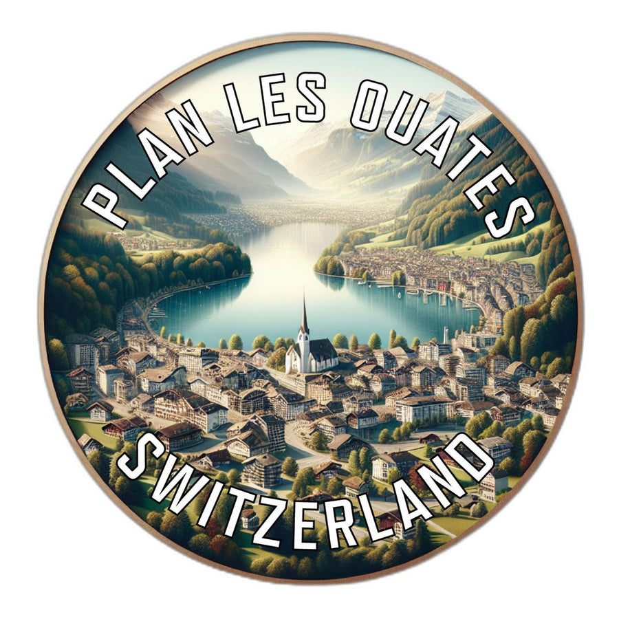 Plan les Ouates Switzerland Souvenir Die Cut Flat Magnet Image 1