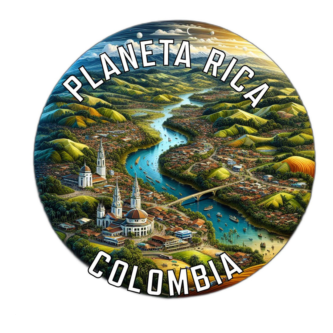 Planeta Rica Colombia Souvenir Die Cut Flat Magnet Image 1