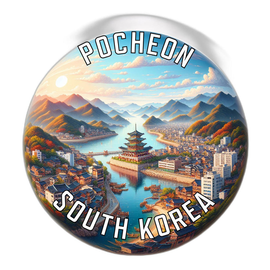 Pocheon Korea South Souvenir Die Cut Flat Magnet Image 1