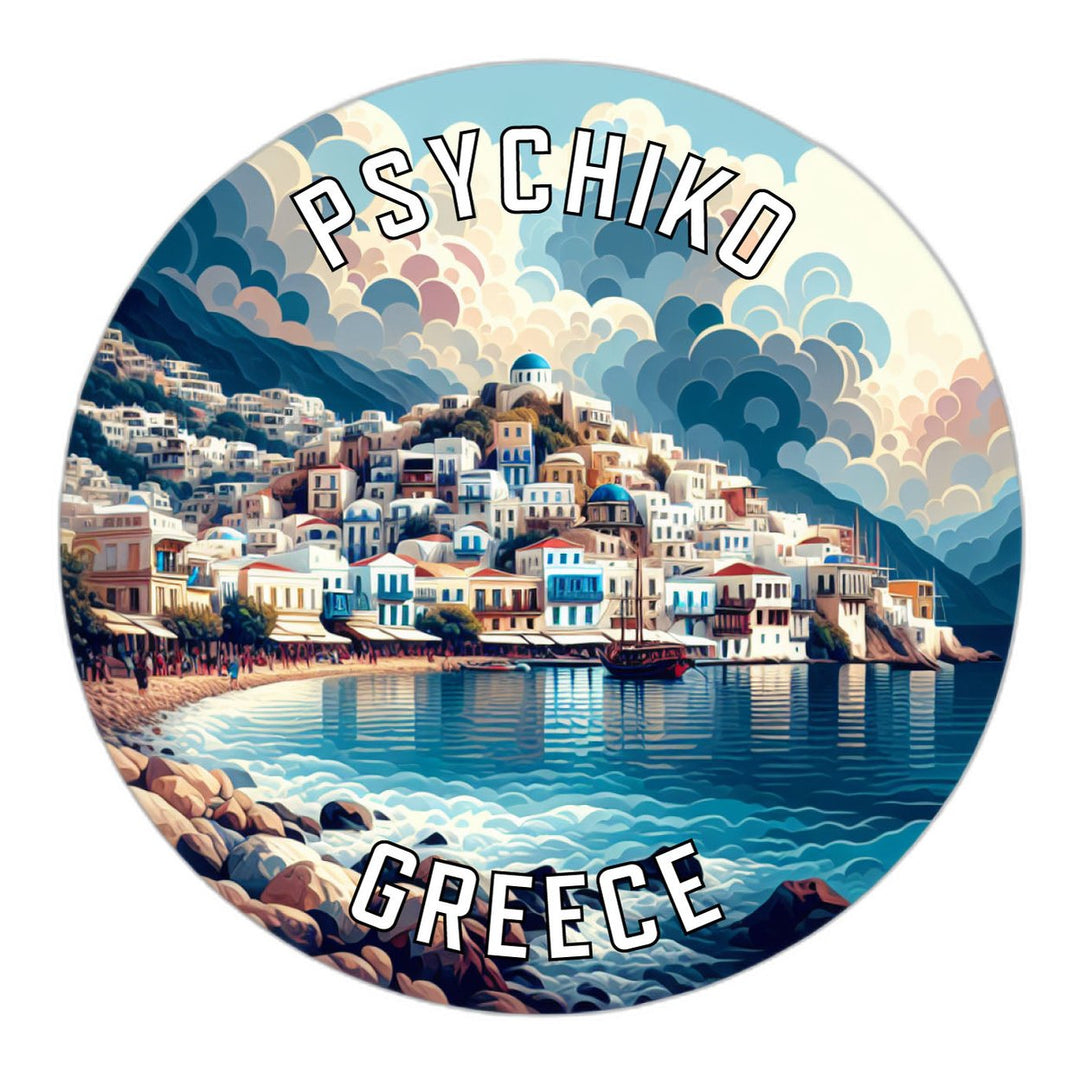 Psychiko Greece Souvenir Die Cut Flat Magnet Image 1