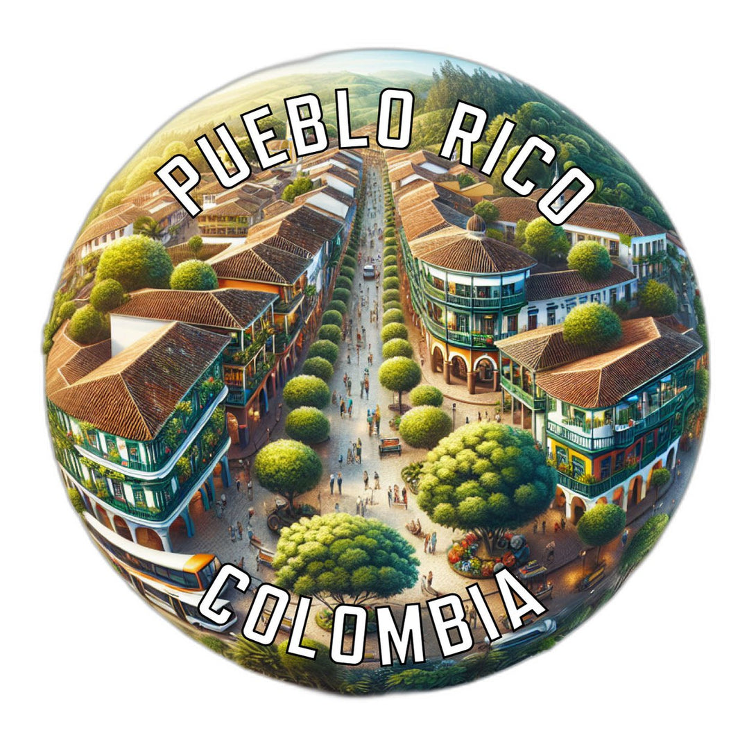 Pueblo Rico Colombia Souvenir Die Cut Flat Magnet Image 1