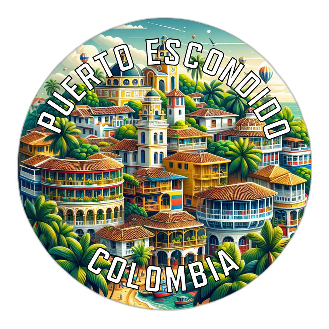 Puerto Escondido Colombia Souvenir Die Cut Flat Magnet Image 1