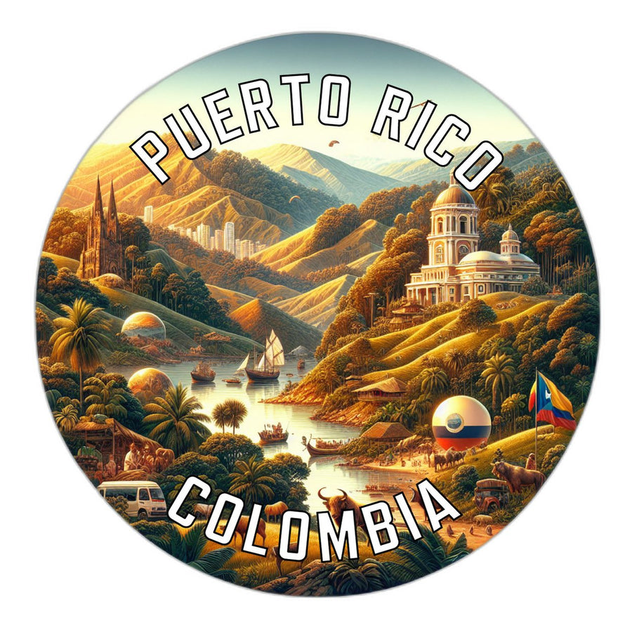 Puerto Rico Colombia Souvenir Die Cut Flat Magnet Image 1