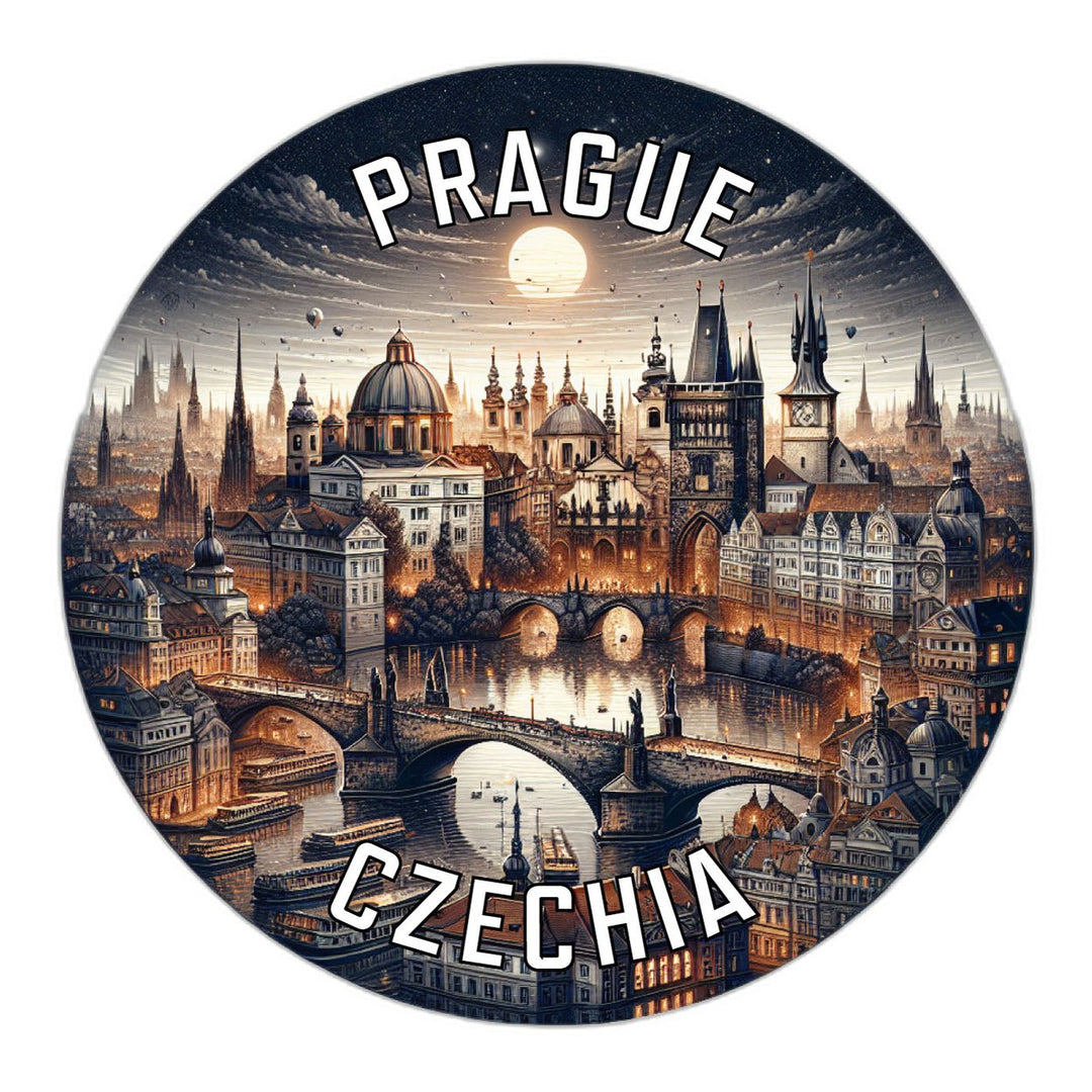 Prague Czechia Souvenir Die Cut Flat Magnet Image 1