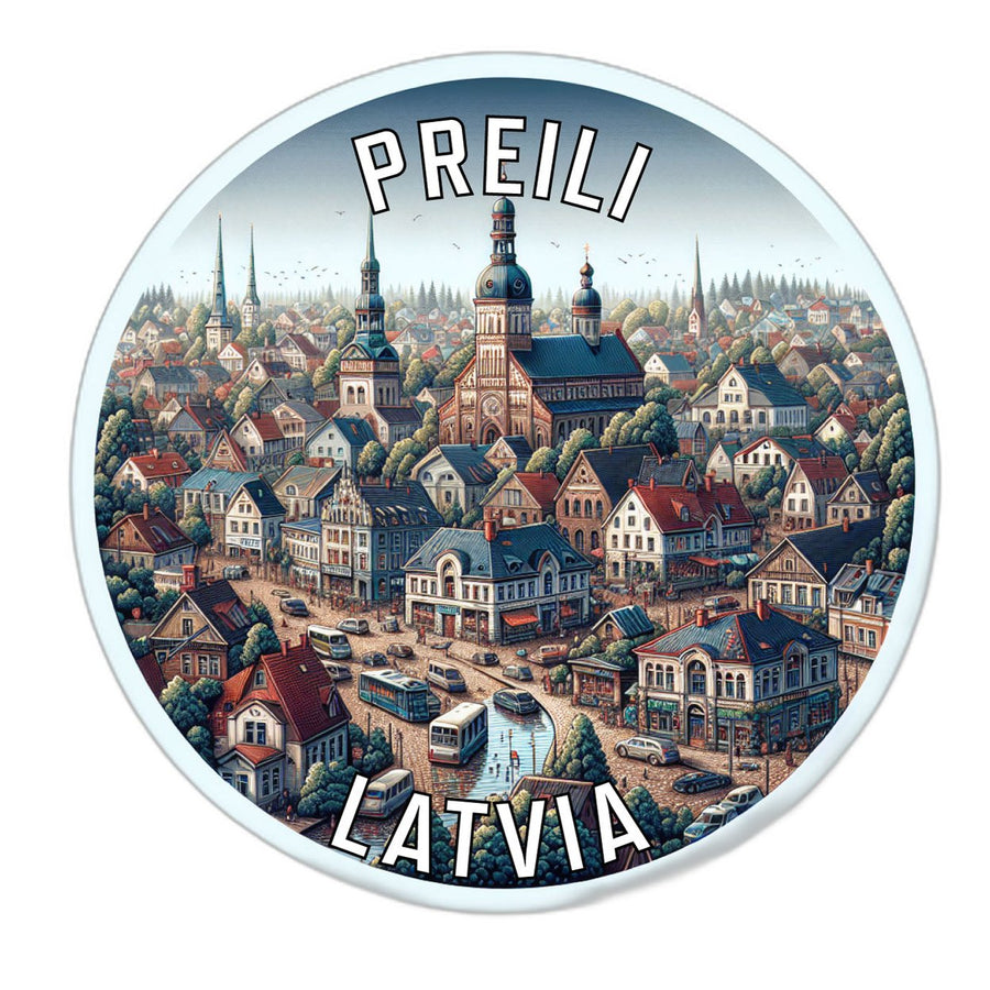 Preili Latvia Souvenir Die Cut Flat Magnet Image 1