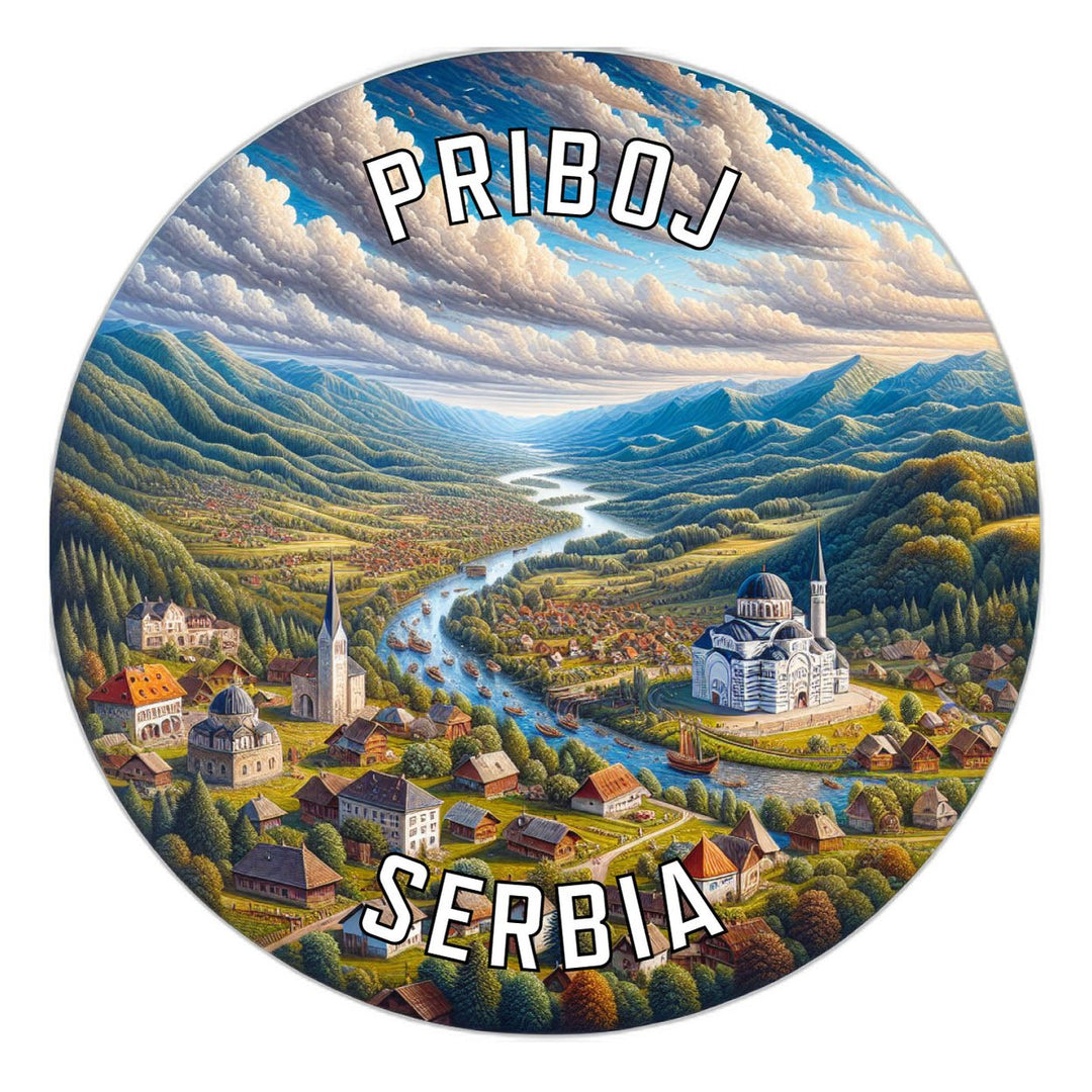 Priboj Serbia Souvenir Die Cut Flat Magnet Image 1