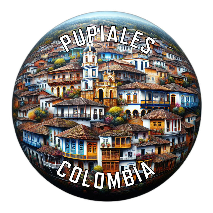 Pupiales Colombia Souvenir Die Cut Flat Magnet Image 1