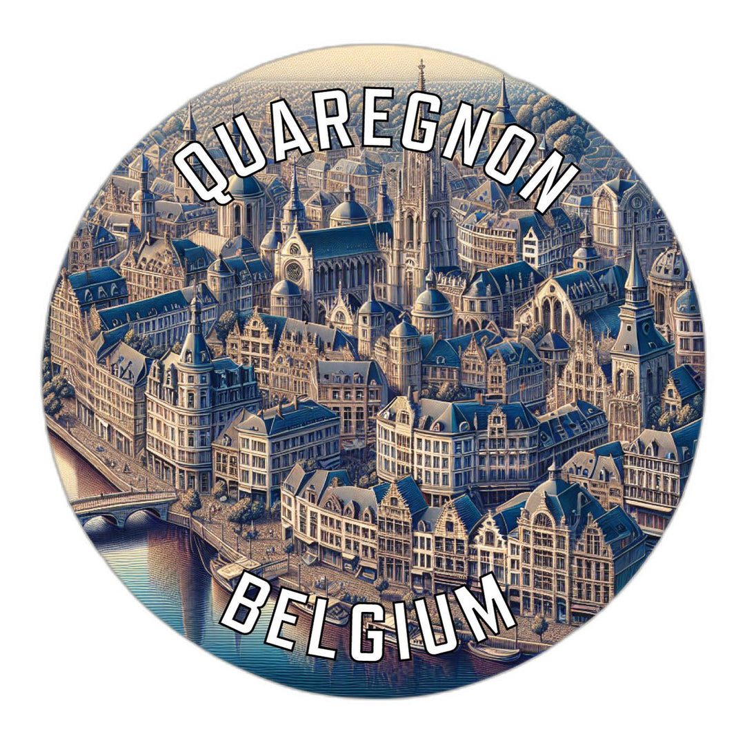 Quaregnon Belgium Souvenir Die Cut Flat Magnet Image 1