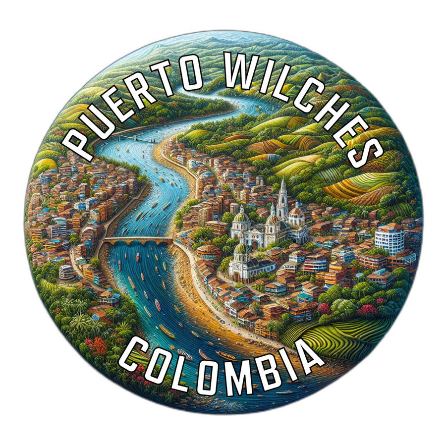 Puerto Wilches Colombia Souvenir Die Cut Flat Magnet Image 1