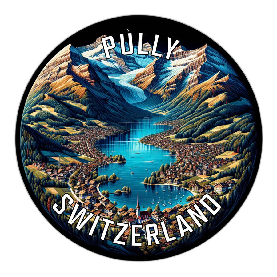 Pully Switzerland Souvenir Die Cut Flat Magnet Image 1