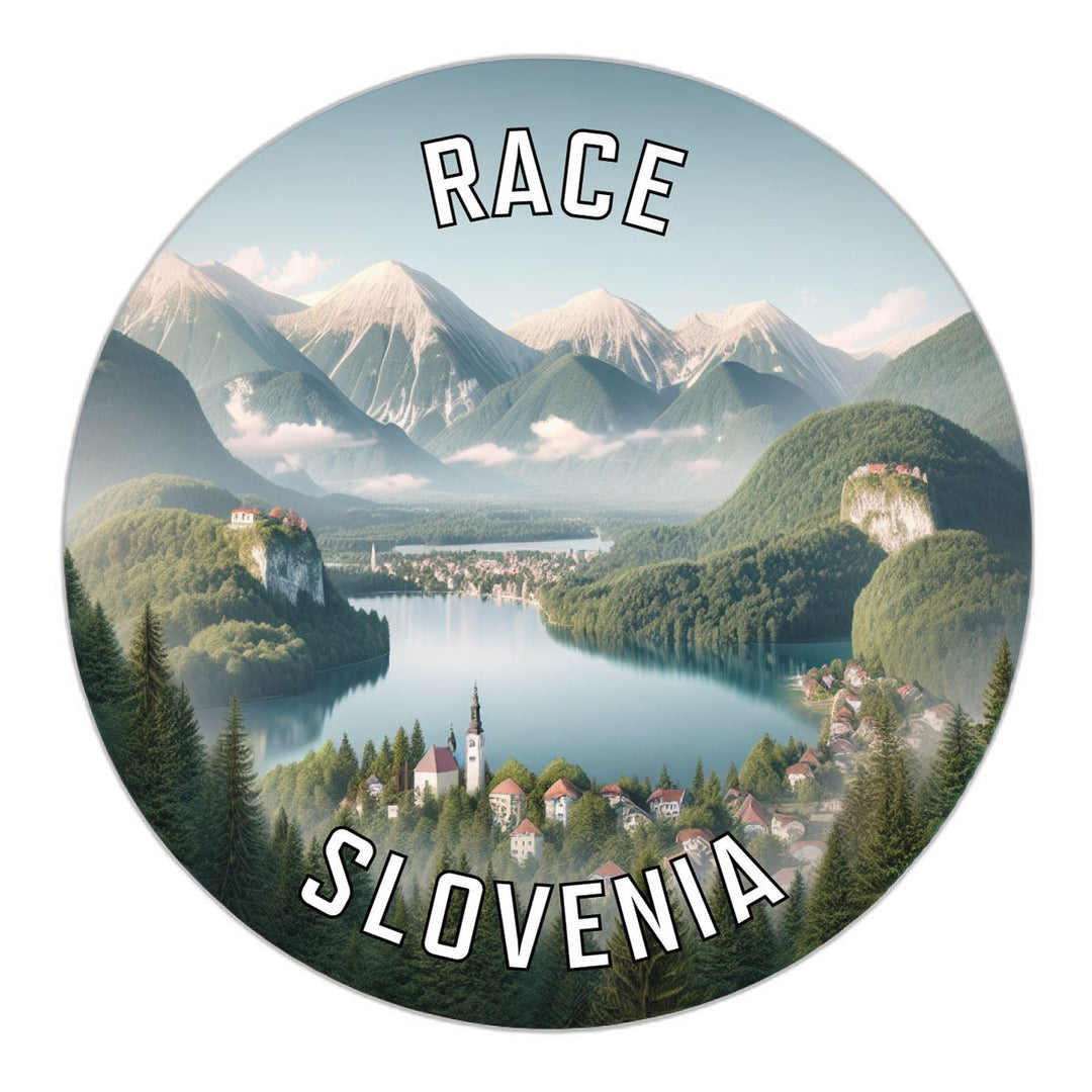 Race Slovenia Souvenir Die Cut Flat Magnet Image 1