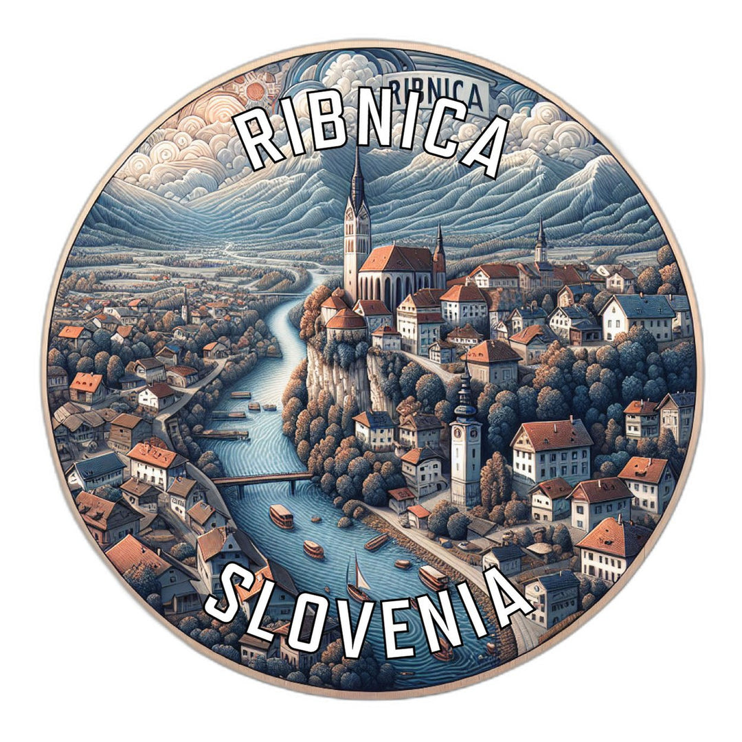 Ribnica Slovenia Souvenir Die Cut Flat Magnet Image 1