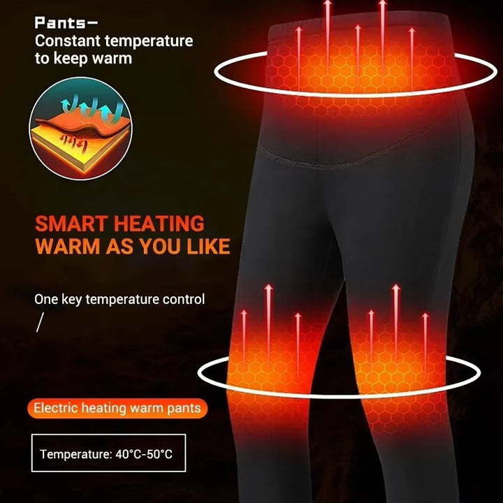 Mens and Womens Heated Thermal Underwear Set - Electric Heating Anti-Cold Winter Sports Base Layer Image 4