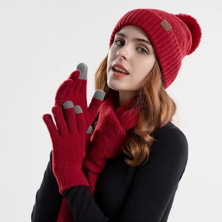 Womens Winter Hat Scarf and Touchscreen Gloves Set Image 10