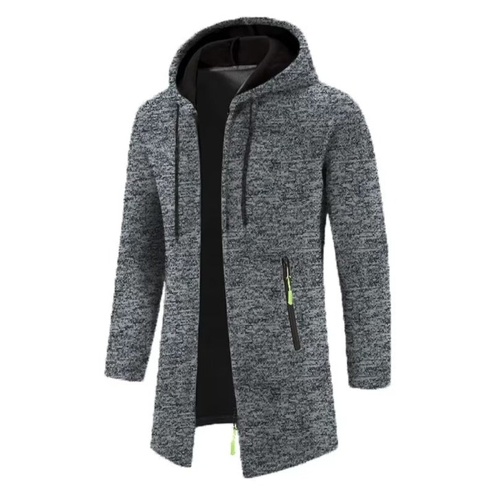 Mens Oversized Zipper Hoodie - Long Sleeve Winter Sweatshirt Jacket Coat Black Image 3