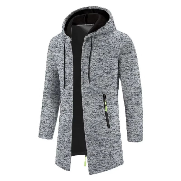 Mens Oversized Zipper Hoodie - Long Sleeve Winter Sweatshirt Jacket Coat Black Image 10