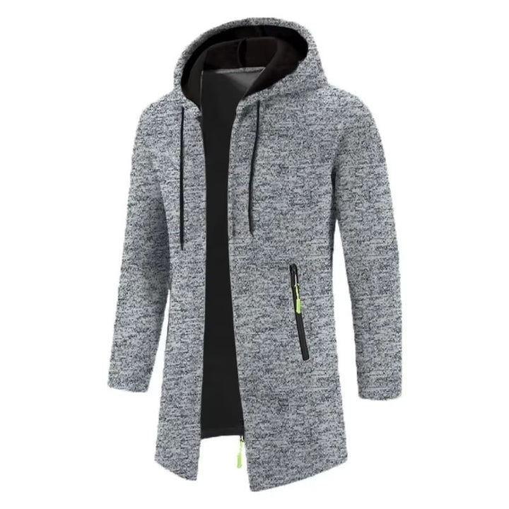 Mens Oversized Zipper Hoodie - Long Sleeve Winter Sweatshirt Jacket Coat Black Image 1