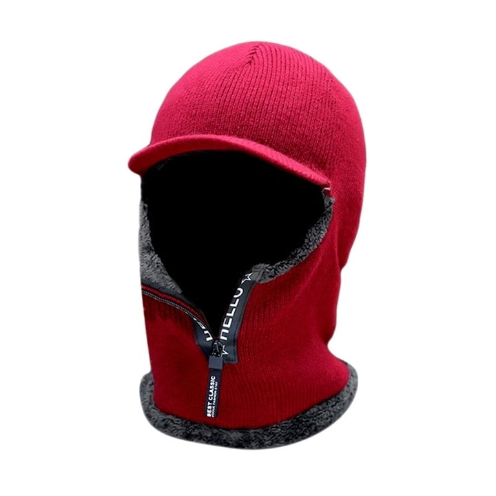 Mens Winter Wool Hat with Ear Protection - Thick Knit Windproof Cap and Scarf Set for Outdoors Image 9