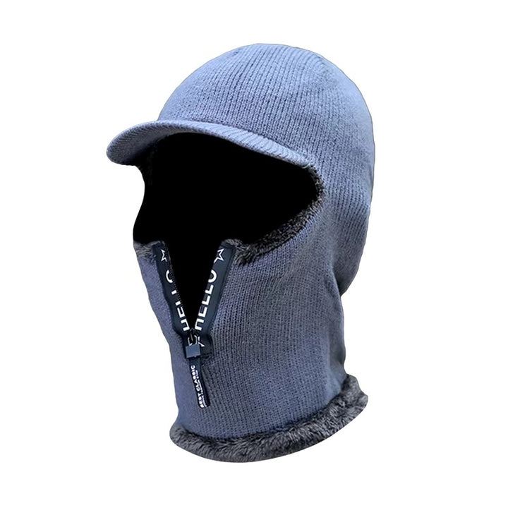 Mens Winter Wool Hat with Ear Protection - Thick Knit Windproof Cap and Scarf Set for Outdoors Image 10