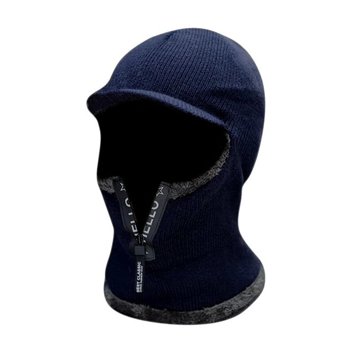 Mens Winter Wool Hat with Ear Protection - Thick Knit Windproof Cap and Scarf Set for Outdoors Image 1