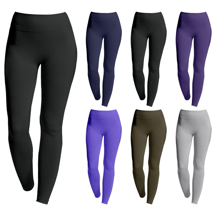 3-Piece Womens Ultra-Soft High-Waist Fleece-Lined Leggings Cozy Winter Warmth and Comfort Image 2