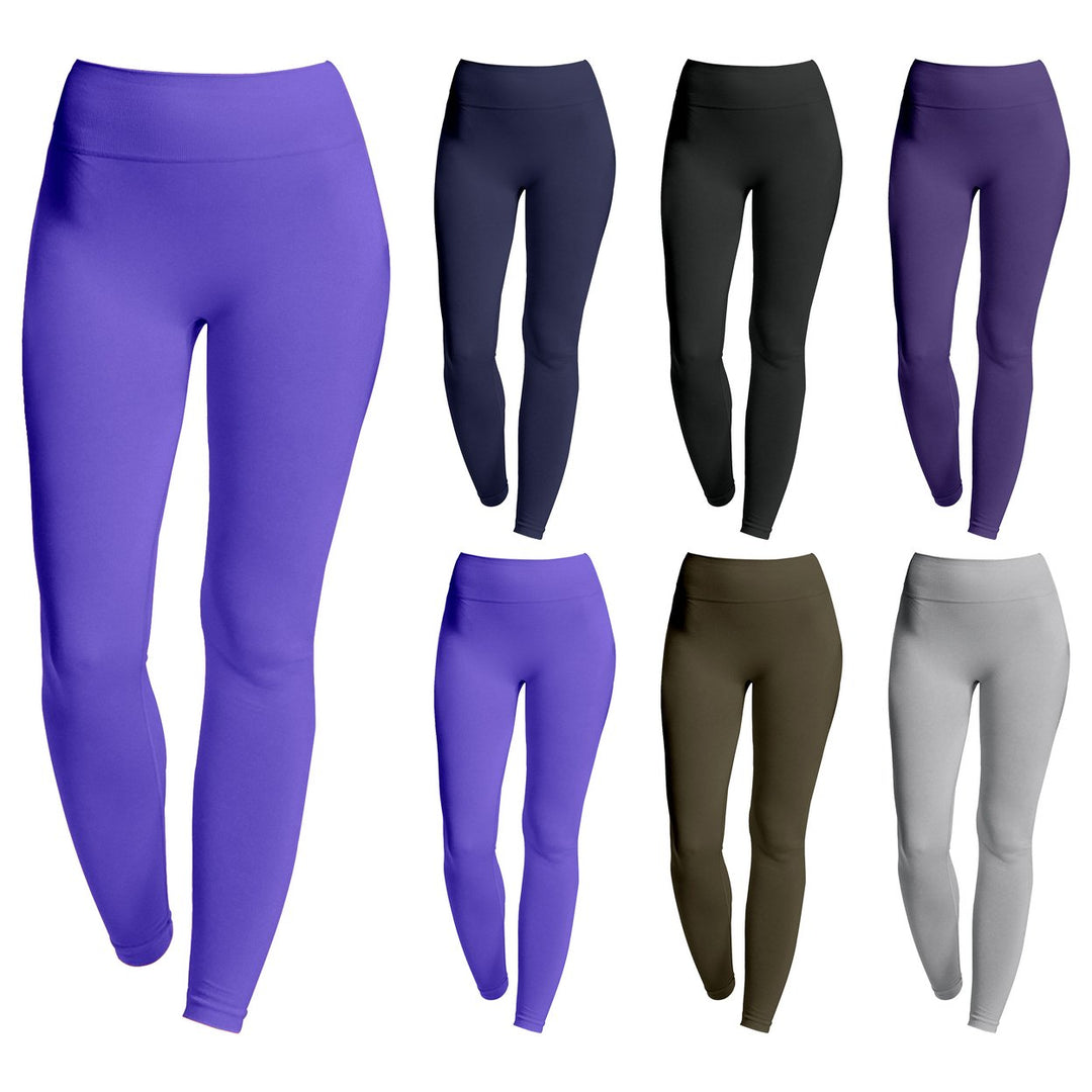 3-Piece Womens Ultra-Soft High-Waist Fleece-Lined Leggings Cozy Winter Warmth and Comfort Image 3