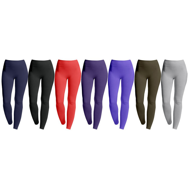 1-Piece Womens Ultra-Soft High-Waist Fleece-Lined Leggings Cozy Winter Warmth and Comfort Image 4