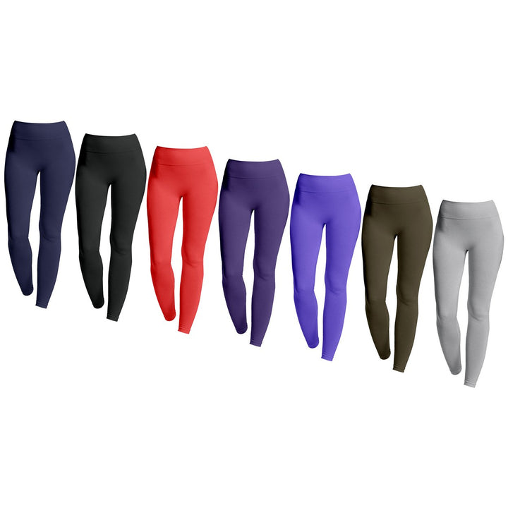 3-Piece Womens Ultra-Soft High-Waist Fleece-Lined Leggings Cozy Winter Warmth and Comfort Image 6