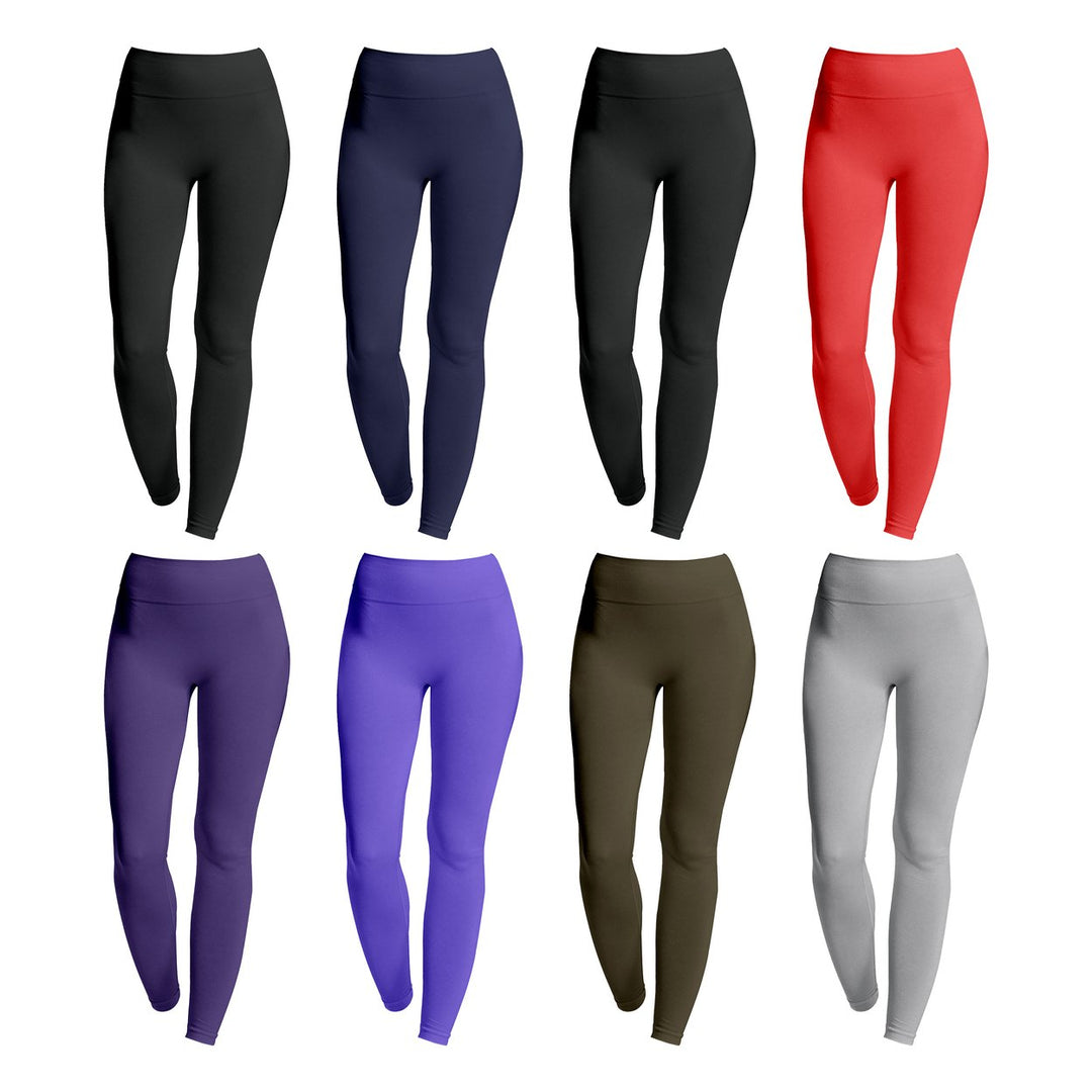 4-Piece Womens Ultra-Soft High-Waist Fleece-Lined Leggings Cozy Winter Warmth and Comfort Image 1