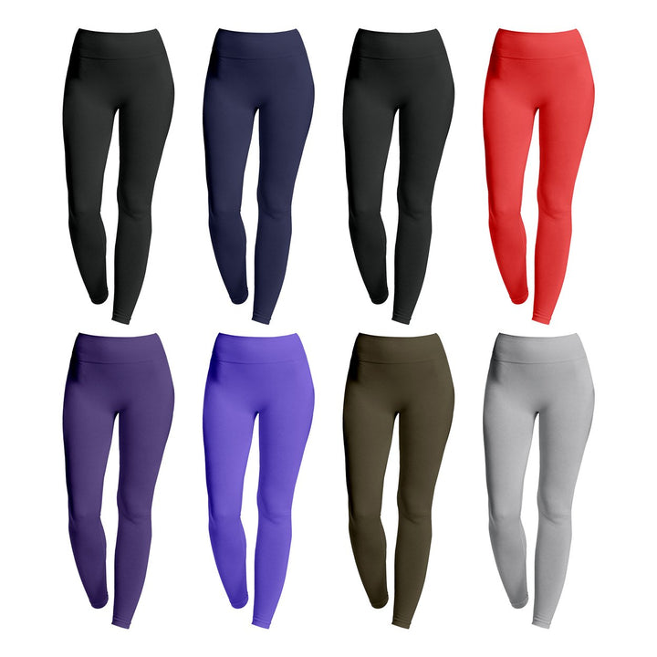 4-Piece Womens Ultra-Soft High-Waist Fleece-Lined Leggings Cozy Winter Warmth and Comfort Image 8