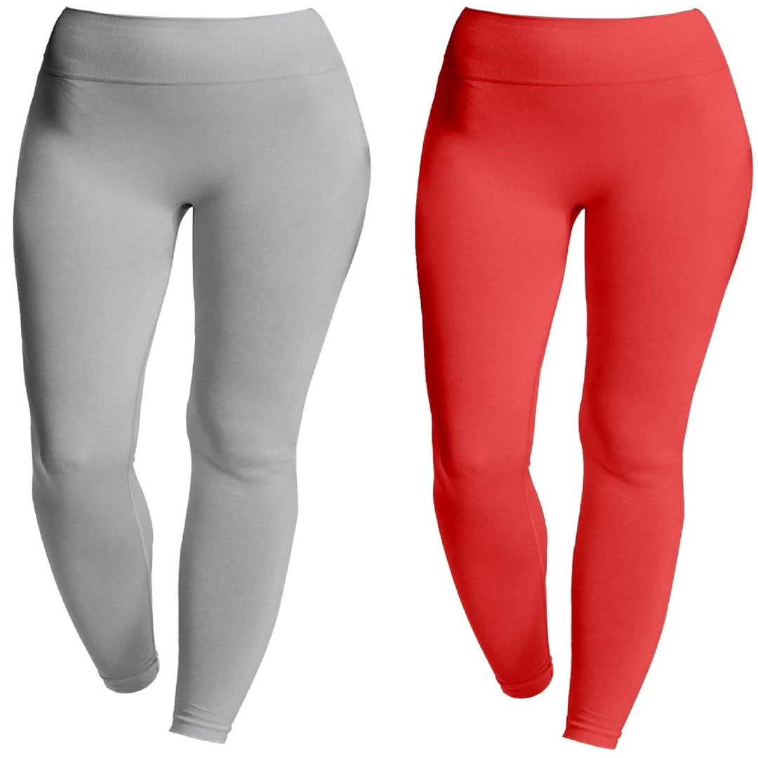 2-Piece Womens Ultra-Soft High-Waist Fleece-Lined Leggings Cozy Winter Warmth and Comfort Image 8